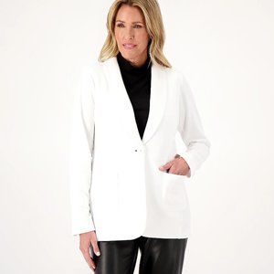 Susan Graver Weekend Petite Marina Knit Blazer - White (3XP) a562473
